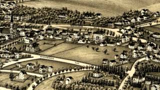 White Plains New York 1887 Panoramic Bird's Eye View Map 7533