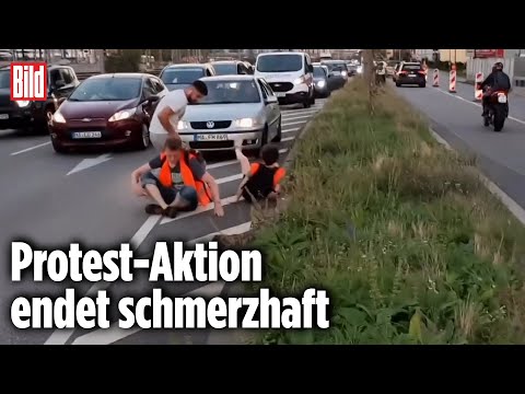 Klima-Aktivisten verprügelt: Autofahrer rastet brutal aus | Mannheim