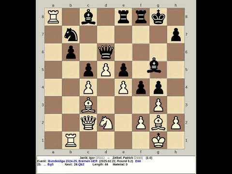Janik, Igor vs Zelbel, Patrick | Bundesliga Chess 2024 2025, Bremen Germany