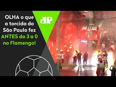 OLHA como a torcida do São Paulo RECEPCIONOU o time antes do 3 a 0 no Flamengo!