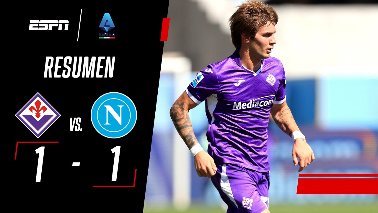 MASTANTUONO TITULAR EN EL EMPATE DE LA FIORENTINA POR LA SERIE A | Fiorentina 1-1 Napoli | RESUMEN