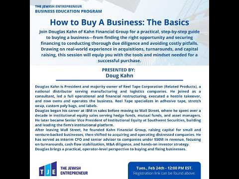 How To Buy A Business: The Basics by Doug Kahn