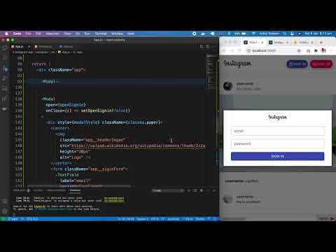 Instagram app Login using React  firebase Auth part 11