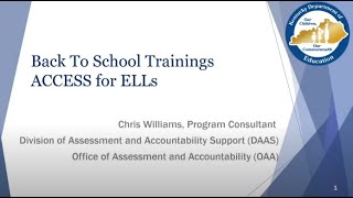 ACCESS for English Learners (Back to School Training 2021-2022)