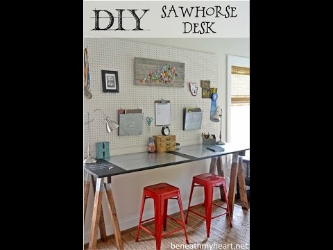 diy sawhorse desk