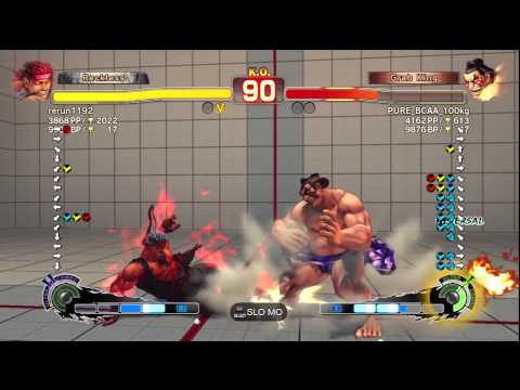 rerun1192 [Evil Ryu] vs. PURE_BCAA_100kg [E. Honda] | SSF4 AE