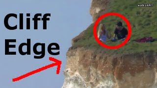 RISKY Close to the edge "Beachy Head" unstable cliffs - VORSICHT! Klippenrand instabile Felsen