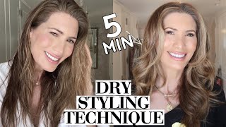 Super FAST and EASY Dry Hair Styling Technique for Voluminous Shiny Curls (Curling Iron secrets!!)