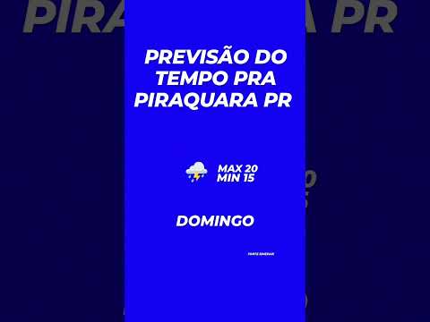 Previsão do tempo para Piraquara PR Domingo 02/11/2025!