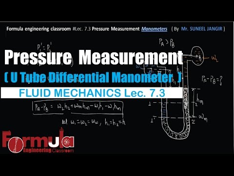 Fluid mechanics Lec 7.3 / Pressure Measurement (u tube Manometers )  GATE 2018 IES 2018 psu 2017