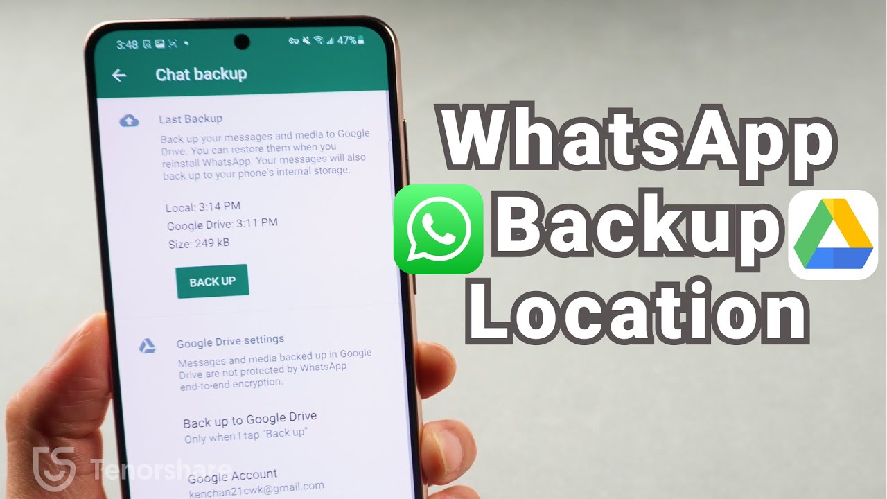 Where is the copy of WhatsApp saved in the cloud?