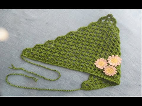 Cum crosetam baticut / bandana  - Tutorial pas cu pas