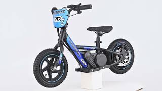 Elektrische loopfiets voor kinderen RIRIBIKE RTX3 24V (12"), blauw, lithiumaccu, 100 W motor, schijf