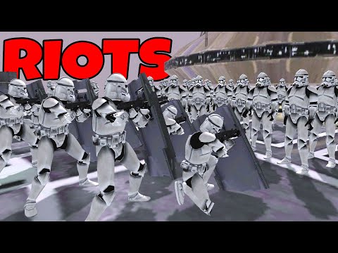 Clone RIOTS on Kamino Air Base! - Men of War: Star Wars Mod Battle Simulator
