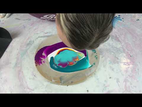 545. Sheleeart - Acrylic Fluid Art - Chartruese Bloom Transfer