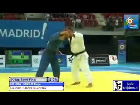 Judo 2010 EJU World Cup Madrid Tiago Camilo BRA   Ilias Iliadis GRE  90kg semi final