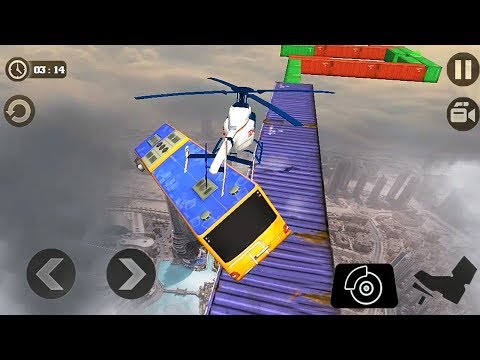 Impossible Sky Stunt Bus Driving: Helicopter Flying  Simulator Tracks Game #Bus Driving Game