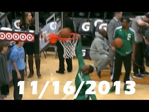 Rajon Rondo dunking pre-game 11/16/2013 vs Minnesota Timberwolves - [HD]