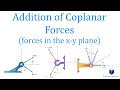 Vector Addition Of Coplanar Forces X Y Components Mechanics Statics Step By Step Examples