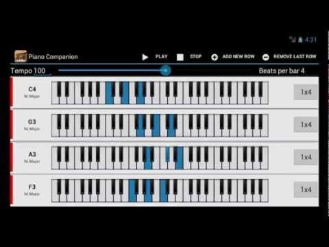 Piano Companion Android: Chord Progression (Chord Sequencer) demo