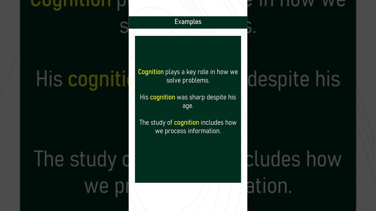 cognition # Expand Your English Vocabulary