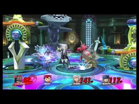 Lucario.Ness.Robin.Marth FFA 4 Player Match . Super Smash Bros. Wii U