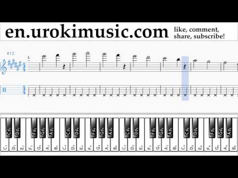 Piano lessons (right hand) Michael Jackson - Beat It Sheet Music Tutorial Part#1 um-i352