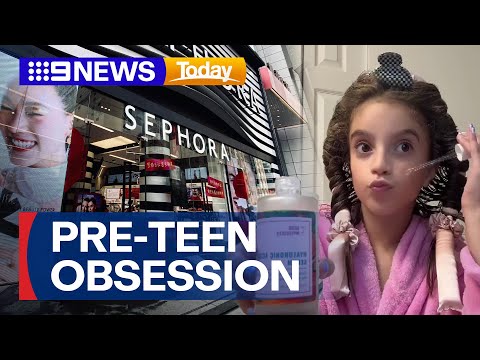 Young Aussie kids targeted by beauty brands and skincare routines | 9 News Australia