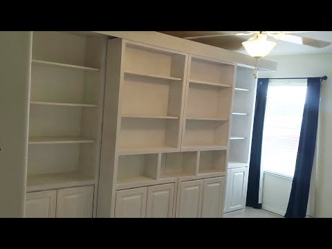 Savona Murphy Wall Bed Hidden Behind Traditional Sliding Library Bookcase Cabinets