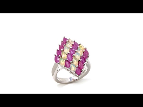 Colleen Lopez "Shooting Star" Ruby and Opal Ring