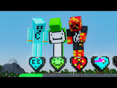 MineCraft but YouTubers are Custom Hearts