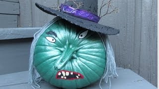 Wicked Witch Painted Pumpkin Halloween Craft