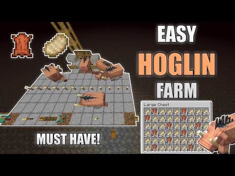 Minecraft Hoglin Leather and Food Farm Very Easy! 1.16-1.16.3