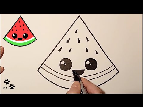 How to draw a watermelone