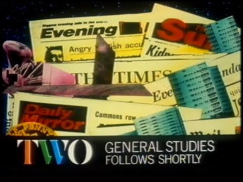 Monday 20th October 1986 BBC2 - Schoos - Media Studies - General Studies
