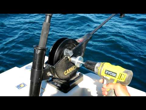 Add power to any Cannon Manual Downrigger Uni-Troll with the RiggerEase!