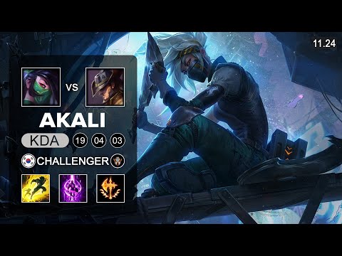 Akali Mid vs Twisted Fate - KR Challenger - PreSeason 12 Patch 11.24