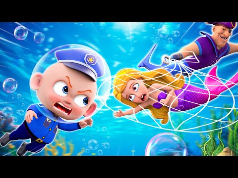 El Pequeño Policía Rescata A La Sirena | Canciones infantiles para Niños | Little PIB Infantiles