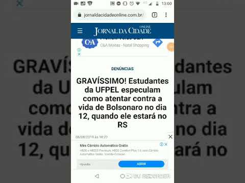 Jornal da cidade: GRAVÍSSIMO! Estudantes UFPel querendo matar Bolsonaro no dia 12!