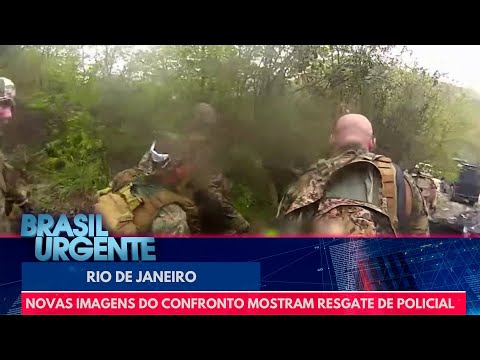 Novas imagens do confronto no RJ mostram resgate de policial | Brasil Urgente