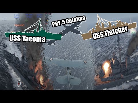U-Boot jagt - War Thunder Gameplay | USS Tacoma / USS Fletcher / PBY-5 Catalina | German/Deutsch
