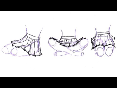 How to Draw Pleated Skirt on A Body in Sitting Positions ...