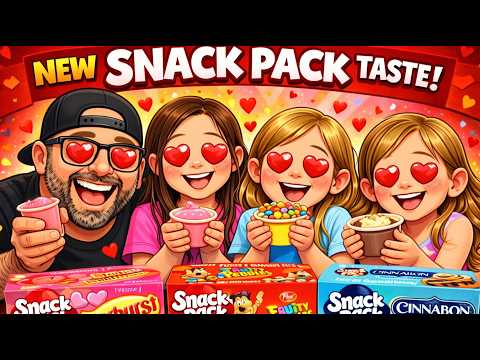 WE TRIED NEW SNACK PACKS… 😍 ALL PINK?! FRUITY PEBBLES?! CINNABON?!
