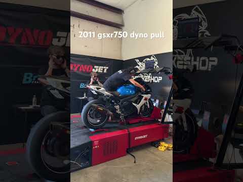 2011 GSXR750 dyno pull full Akropovic exhaust and power commander #suzuki #gsxr #750cc #dyno