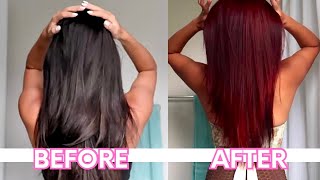 Dying my hair black to red at home.. AGAIN | DIY box dye at home | Black to red hair