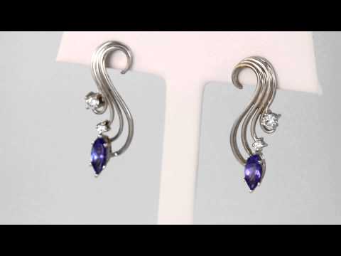 Tanzanite Elegant Swirl Earrings 1.11 Carats