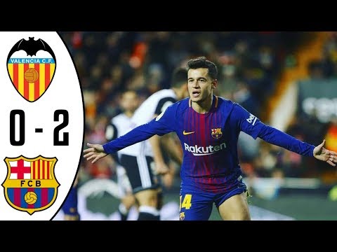 VALENCIA vs BARCELONA | Highlights Resumen Copa del Rey (Semifinal) 08-02-2018