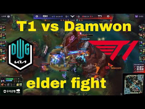 T1 and Damwon had a crazy elder drake fight