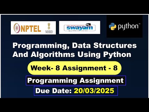 Programming Data Structures And Algorithms Using Python Week 8 Nptel Programming Assignment 8 2025