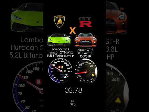 Lamborghini Huracán GTT-XV10 5.2L BiTurbo 1439 HP vs Nissan GT-R R35 V6 3.8L 1600 HP